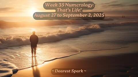 August 27 to September 2, 2025 Numerology ~ Week 35: That's Life!