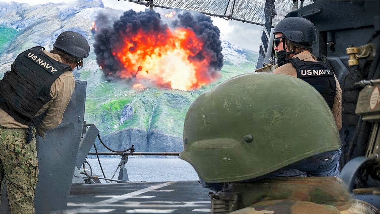 U.S. Navy Drop the Hammer - Houthi Base Wiped Off the Map