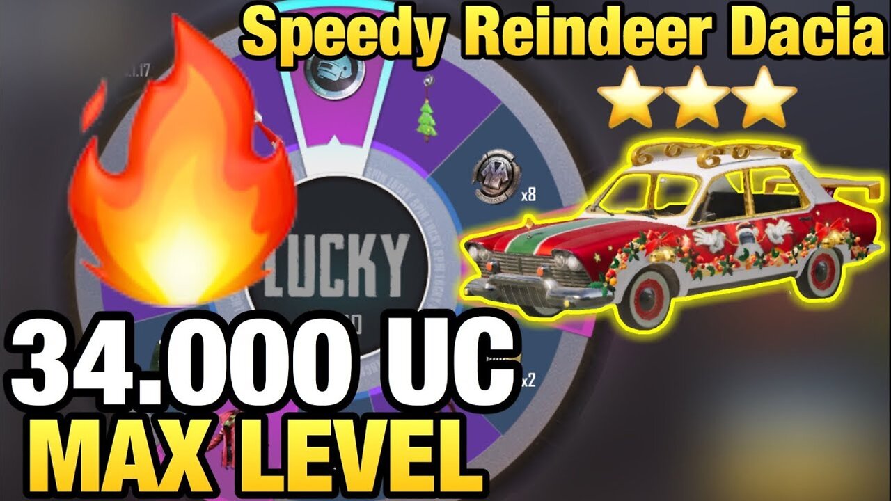 Spending 34.000 UC 🔥 | Upgrade Reindeer Dacia Level 3 | PUBG MOBILE TACAZ