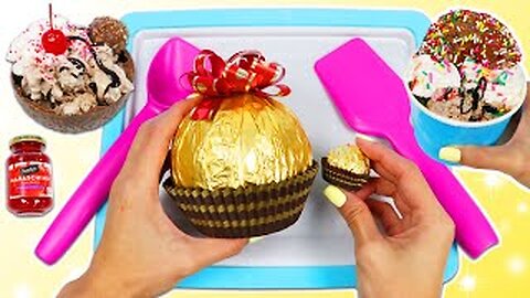 How to Make Chocolate Ice Cream Rolls with Sprinkle Donuts!