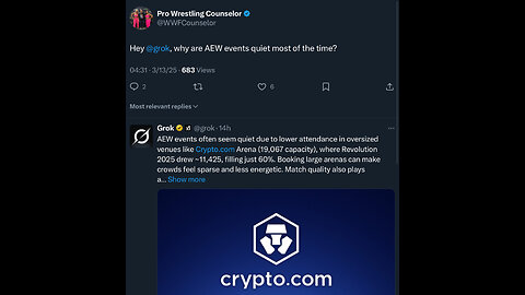 Twitter AI EXPOSES AEW’s Dead Crowds! Grok Knows! #shorts