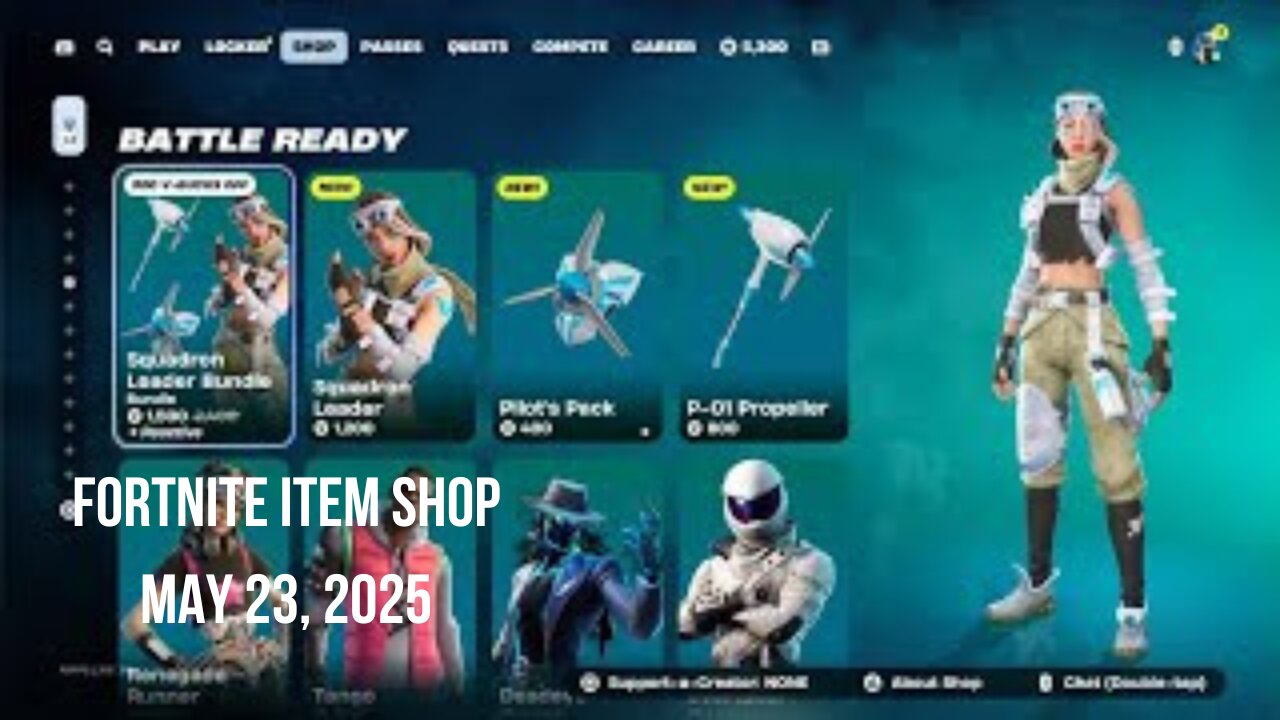 Fortnite Item Shop|May 23, 2025(*New* Squadron Leader Bundle & Emotes)