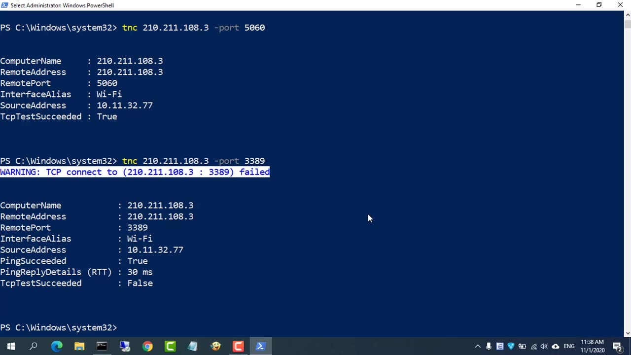 CMD Check Port Open with only 1 command NETVN