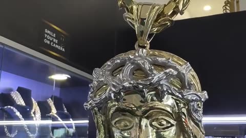 Real 10K Gold Jesus Head Pendant Setup