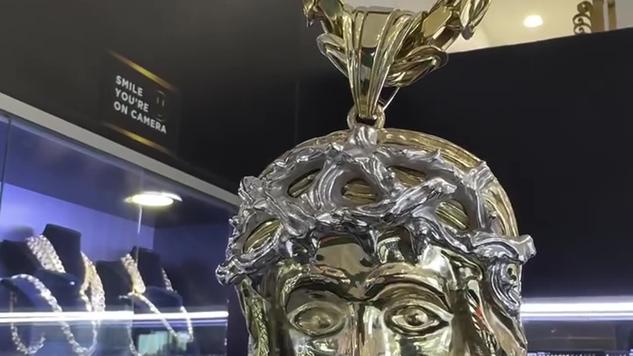 Real 10K Gold Jesus Head Pendant Setup