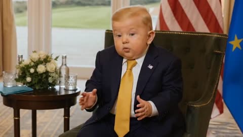 DJT talking about windmills while sitting down with Ursula von der Leyen