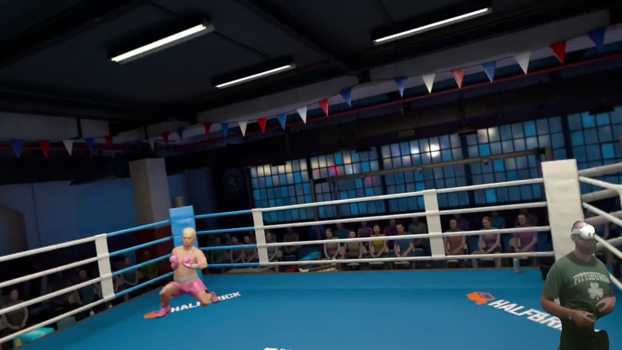 VR boxing @VICTORIAJFOREVER84 bigot discord pressed out of ring