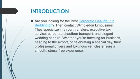 Best Corporate Chauffeur in Beddington