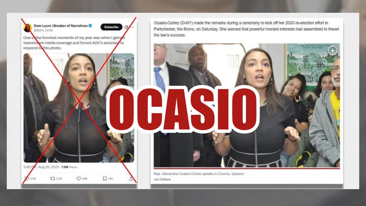 Fact Check: AOC Was NOT Wearing A See-Through Black Dress While Speaking To Press -- Edited Photo