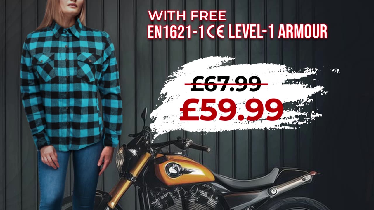 Ladies Checkered Kevlar Motorcycle Shirt – Where Safety Meets Style