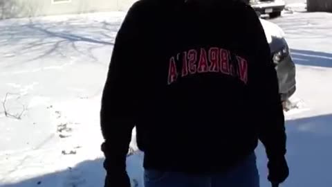 Two Floridians in Nebraska snow