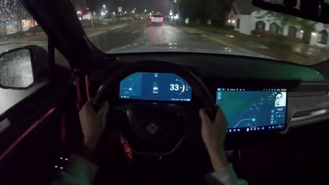 2025 Rivian R1S Adventure Performance Dual Motor - POV Rainy Night Drive (Binaural Audio)