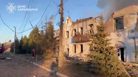 Massive Russian attack on the central part of the village of Velykyi Burluk in the Kharkiv region