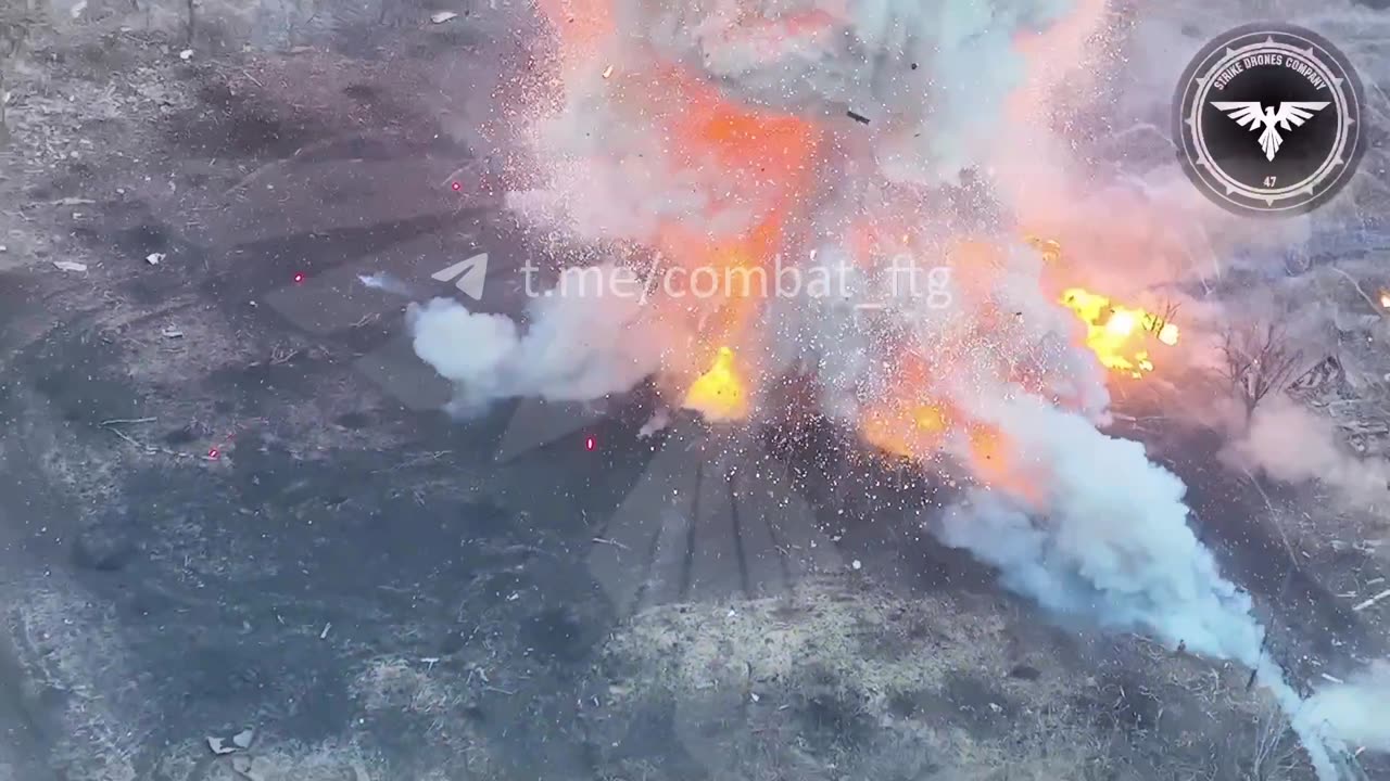 tank gets blown up by drones