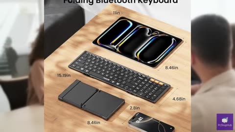 ProtoArc Foldable Bluetooth Keyboard, XK01 Folding Wireless Portable Keyboard wi