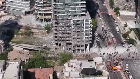 Horrific drone footage shows devastation in central Israel after Iranian missile strike