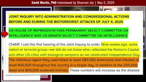 USA - Canada - David Martin, PhD Talks About a Bioweapon Attack