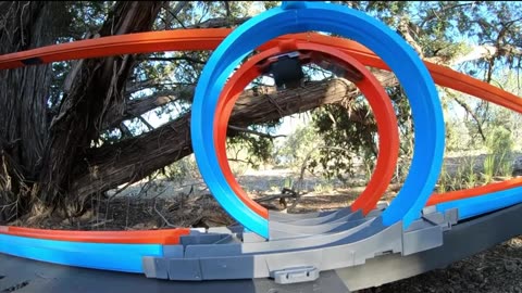 Testing Hot Wheels Loops on our 200 foot outdoor track.