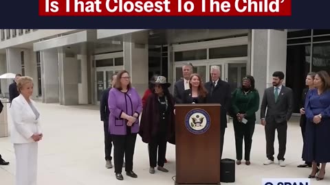 Democrats held a press conference outside the Dept of Education — so Sec McMahon joined them 