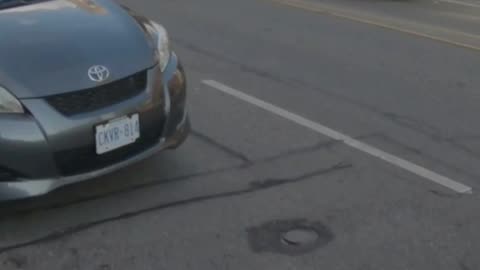 Dashcam Block bike lane cyclist Bloor St W Toronto Canada