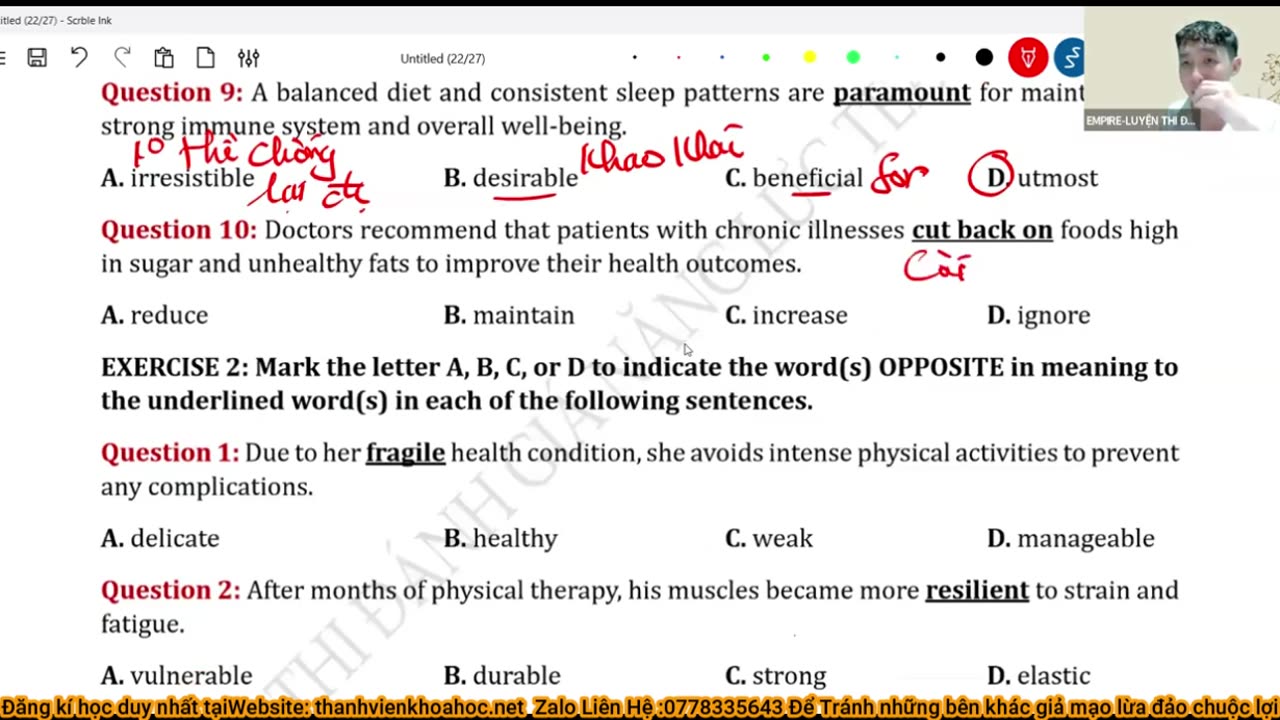 CHU DE 05 EDUCATION DANG 1 MULTIPLE CHOICE