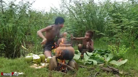 “Primitive Jungle Cooking 🦀