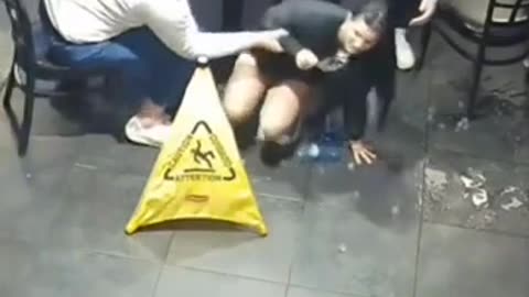 😂🤦 You Won't Believe This Hilarious Slip Fail! Woman Spills Drink | FunFM