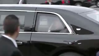 WATCH: Vladimir Putin and Donald Trump ride together in Presidential limo.