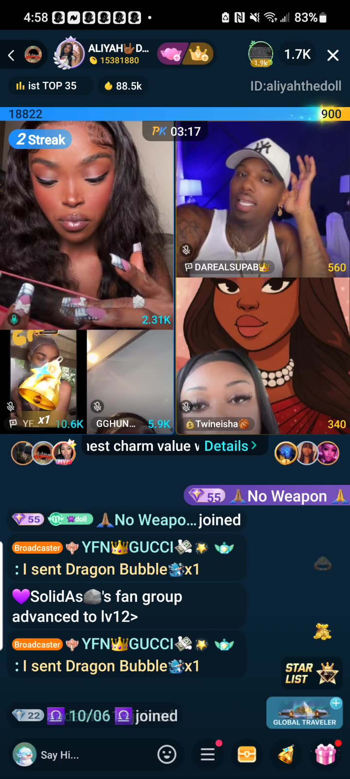 LIYAH THE DOLL, PRETTY TEETEE, DAREALSUPABIHH, GGHUNCHO, GUCCI & STORM TEAM PK