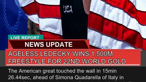 Ageless Ledecky Wins 1500m Freestyle for 22nd Wor