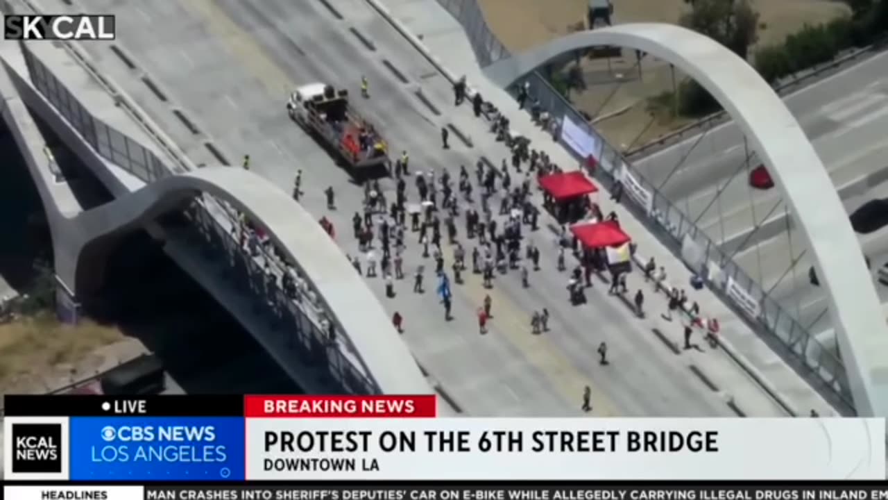 Fresh Protest Building Up Over 6th Street Bridge in Los Angeles; Reasons Unknown As Of This Time