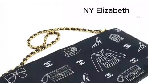 CHANEL Icon Print Chain Shoulder Bag