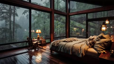 🔴 Rainy Night in a Cozy Cabin 🌧️ Deep Sleep Rain Sounds – Rain ASMR