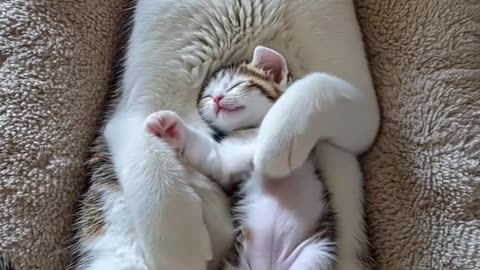 Mom Cat’s Perfect Hug—This Is What Pure Love Looks Like