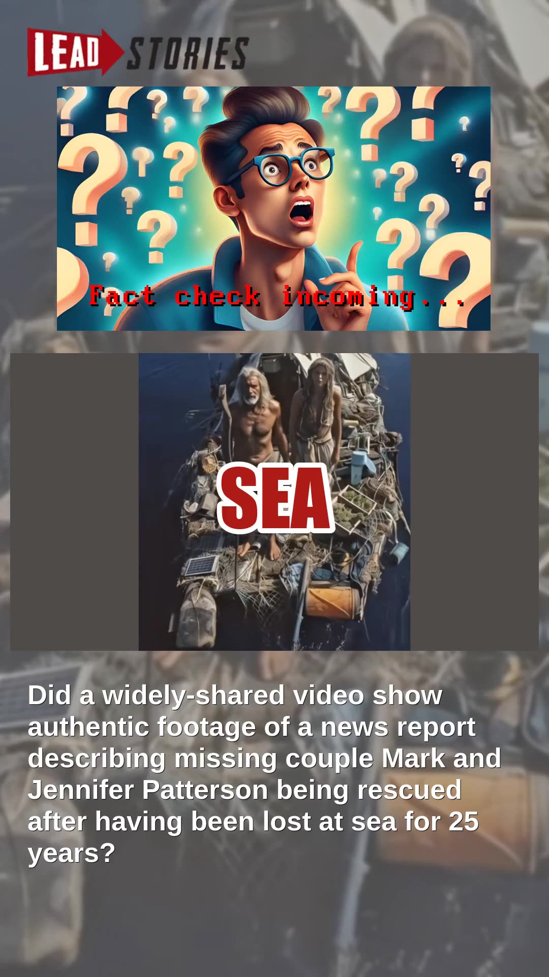Fact Check: FAKE TV News Report Describes Fictional Couple Mark and Jennifer Patterson Lost At Sea