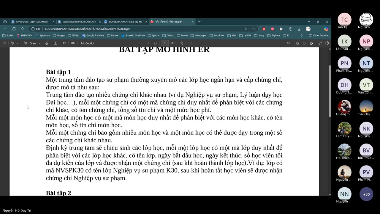Cơ sở dữ liệu. Buổi 3. Mô hình thực thể mối kết hợp