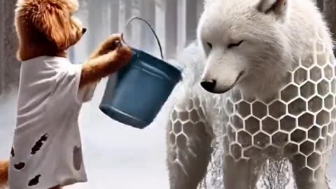 Ai Video:This brave dog fought for her Pupples against all Ods!