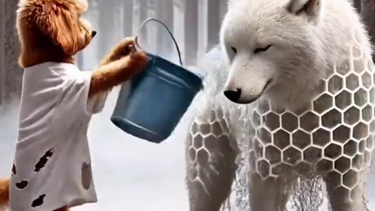 Ai Video:This brave dog fought for her Pupples against all Ods!