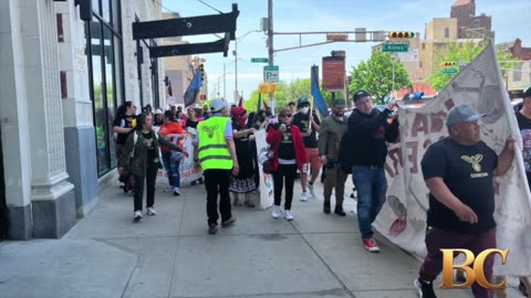 May Day: protesters rally across US over workers’ and immigrants’ rights