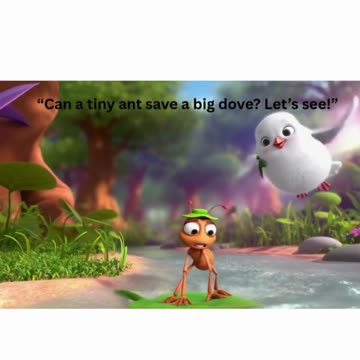 🐜 Ant Falling in Water | The Ant & The Dove Story | Short Moral Story for Kids 🐦