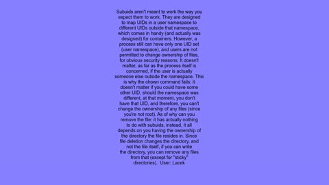 How can I chown a file to a subuid without sudo