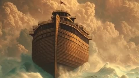 noahs ark flooting into the great flood