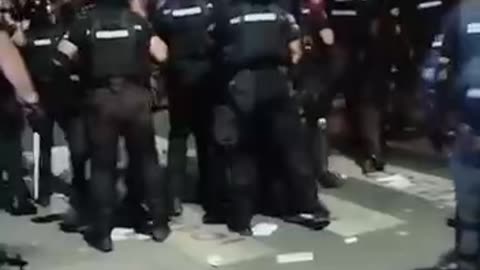 Loud BANG as protesters launch fireworks at Serbian cops amid arrests