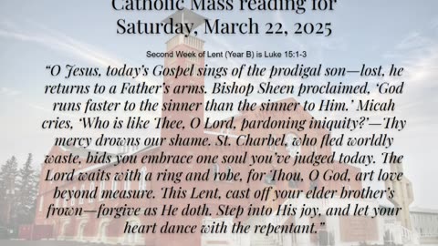 Mass Reading Reflection for Saturday, March 22, 2025