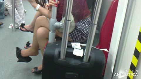 On the airport subway line...