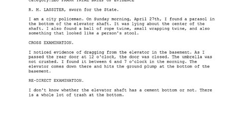 R M LASSITER, Sworn In For The State, 25th To Testify