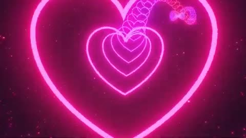 1157. 4K Hot Pink Heart Tunnel VJ Loop – Seamless Neon Space Animation Background