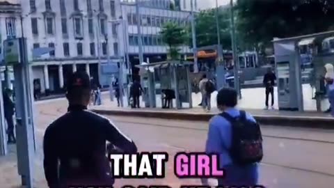 Muslim immigrants get told by the police to leave the city centre as he was caught harassing
