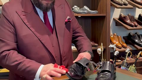 Red & Black shoes patina and mirror shine. #mensfashion #mensstyle #shoes
