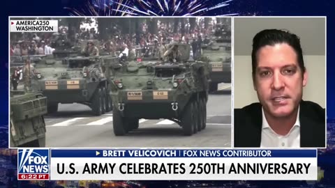 During a military parade, the US Army displays drones and robot dogs.